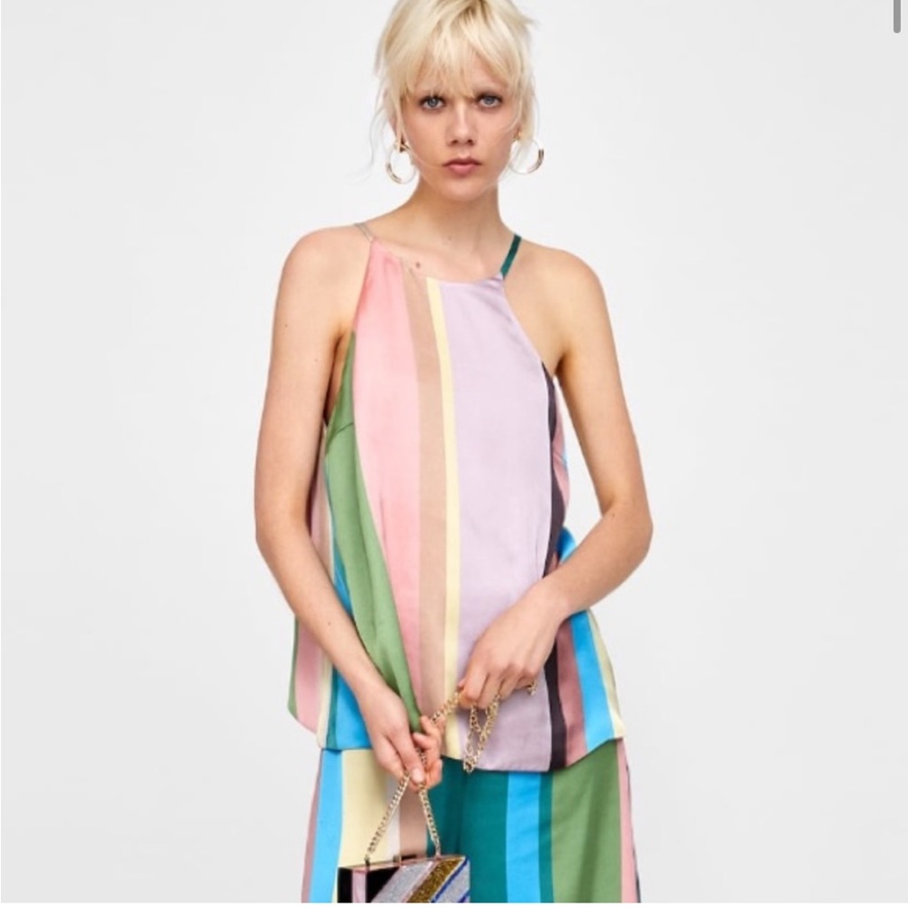 Zara striped halter top